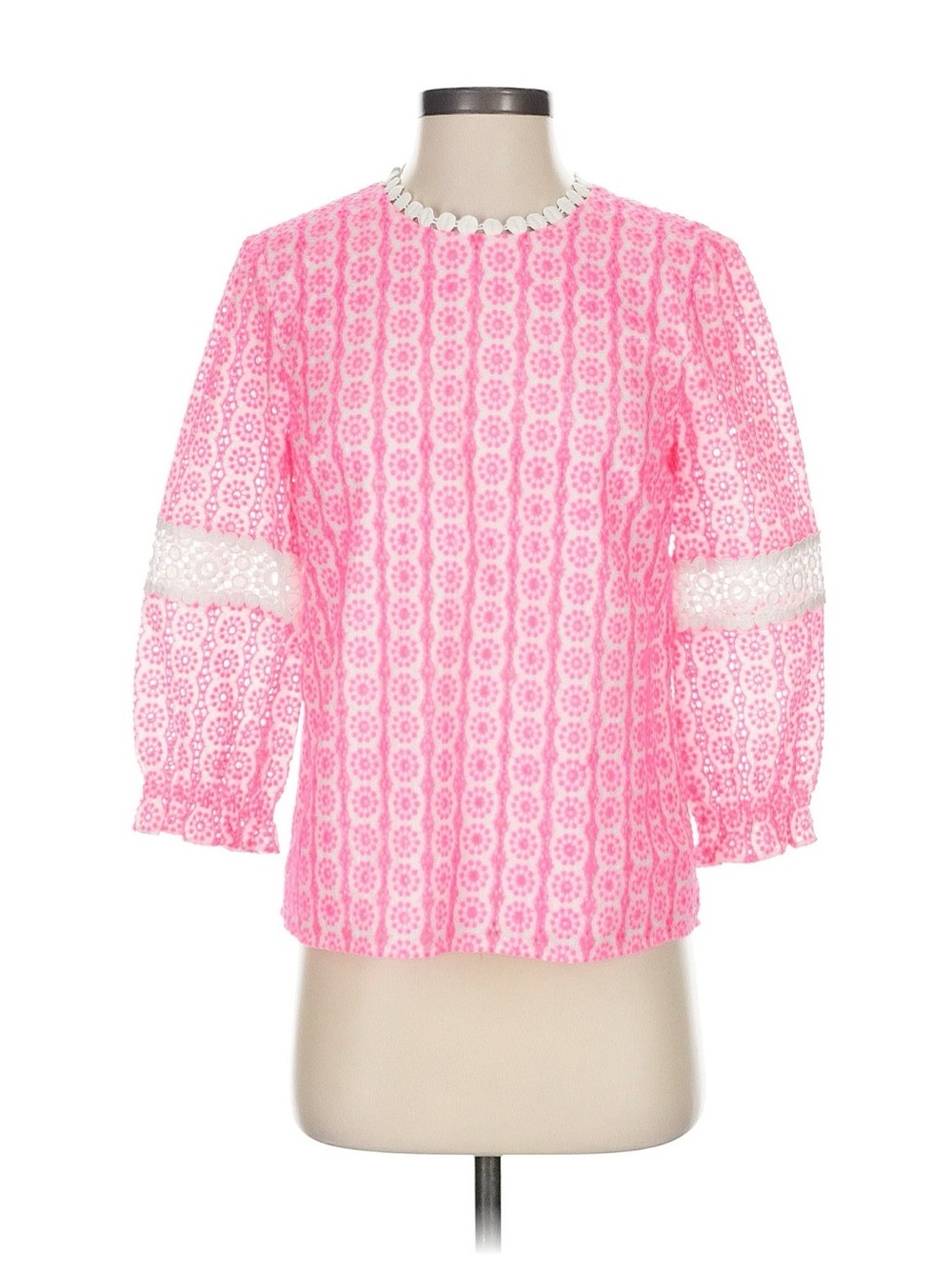 Lilly Pulitzer Vibrant Pink Lace Blouse